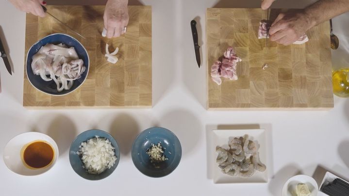 Receta de espaguetis negros mar y montaña