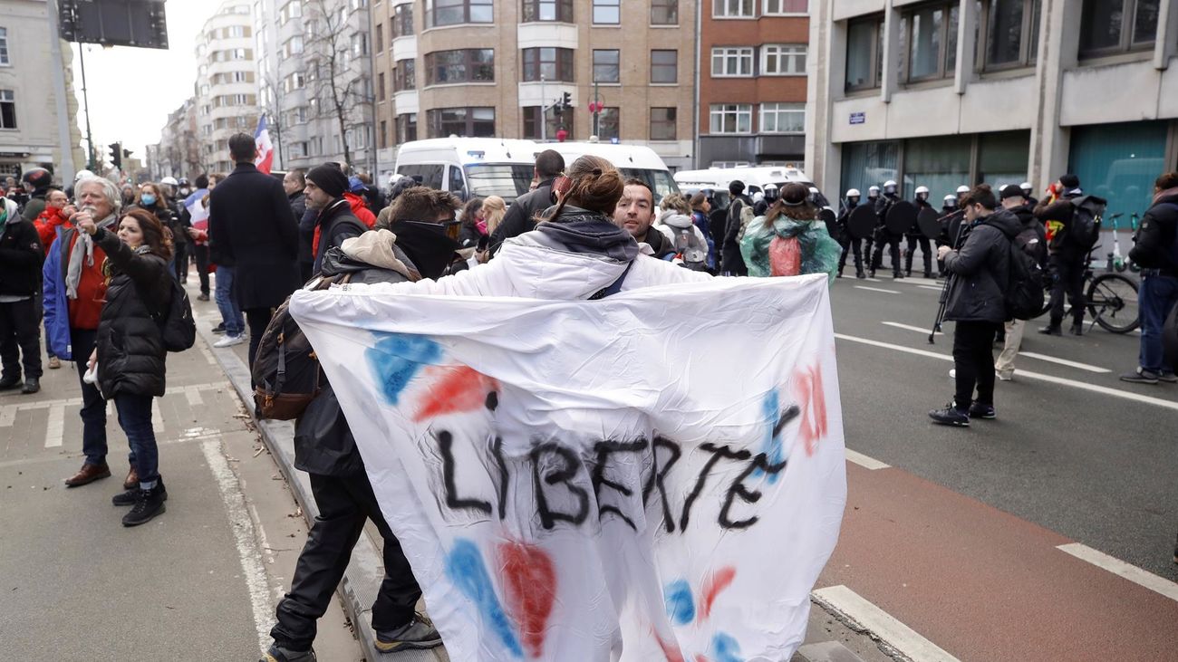El convoy antivacunas fracasa en su intento de tomar Bruselas