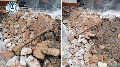 La policía encuentra un fémur humano entre los escombros de una obra en el distrito Latina