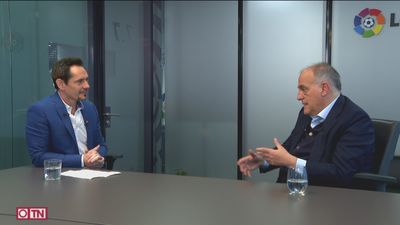 Javier Tebas, en Telemadrid: "El Atlético puede quedar hasta tercero y si es así, el Cholo tendrá que continuar"