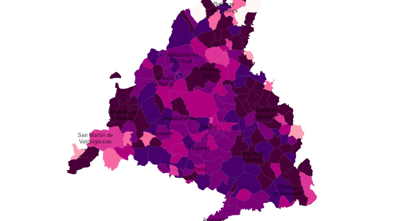 Mapa Covid de Madrid: Móstoles y Parla marcan el camino