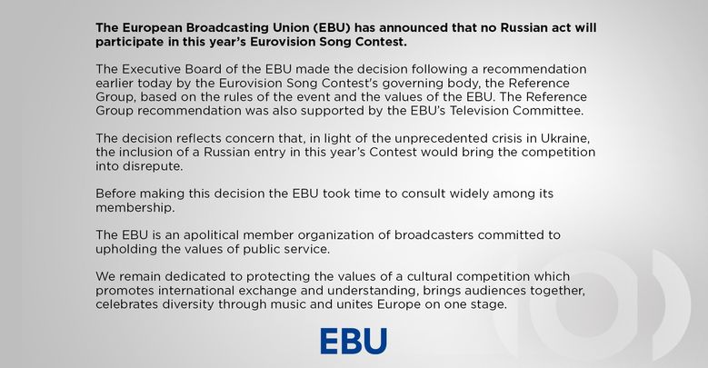 Comunicado de Eurovisión / @Eurovision