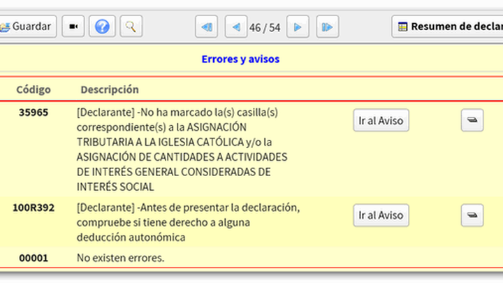 Renta Web Open, página para validar / AEAT