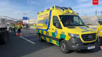 Accidente de tráfico con vuelco en la autovía A-6, a la altura de Las Rozas