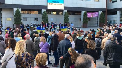Más de 300 personas se concentran en Getafe en apoyo a Ucrania