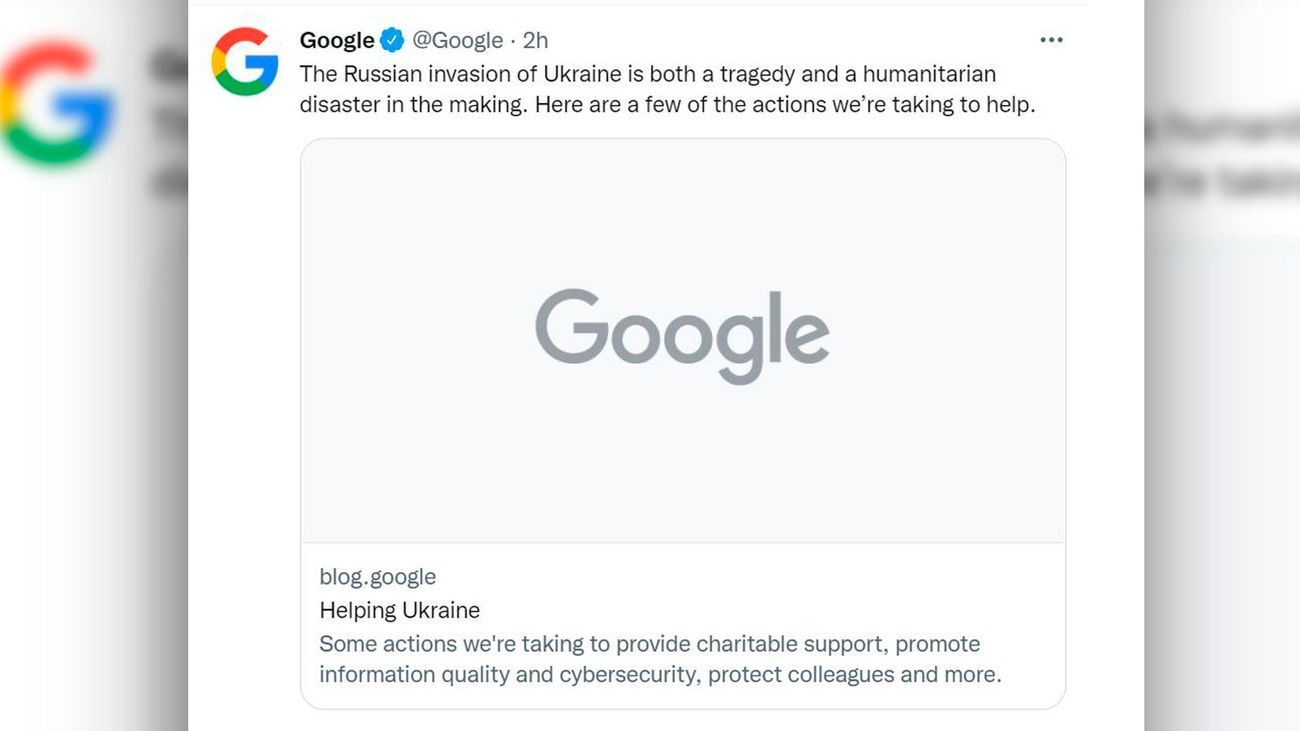 Google se vuelca con Ucrania