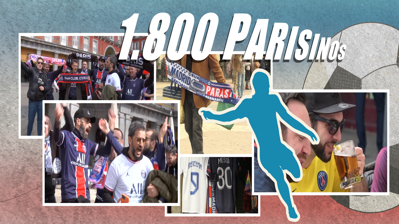 Los aficionados del París Saint Germain toman las calles de Madrid