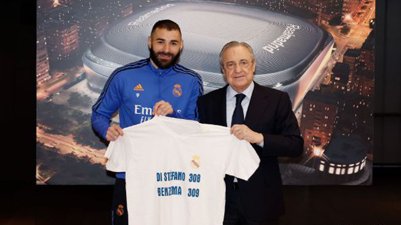 Florentino homenajea a Benzema tras superar a Di Stéfano