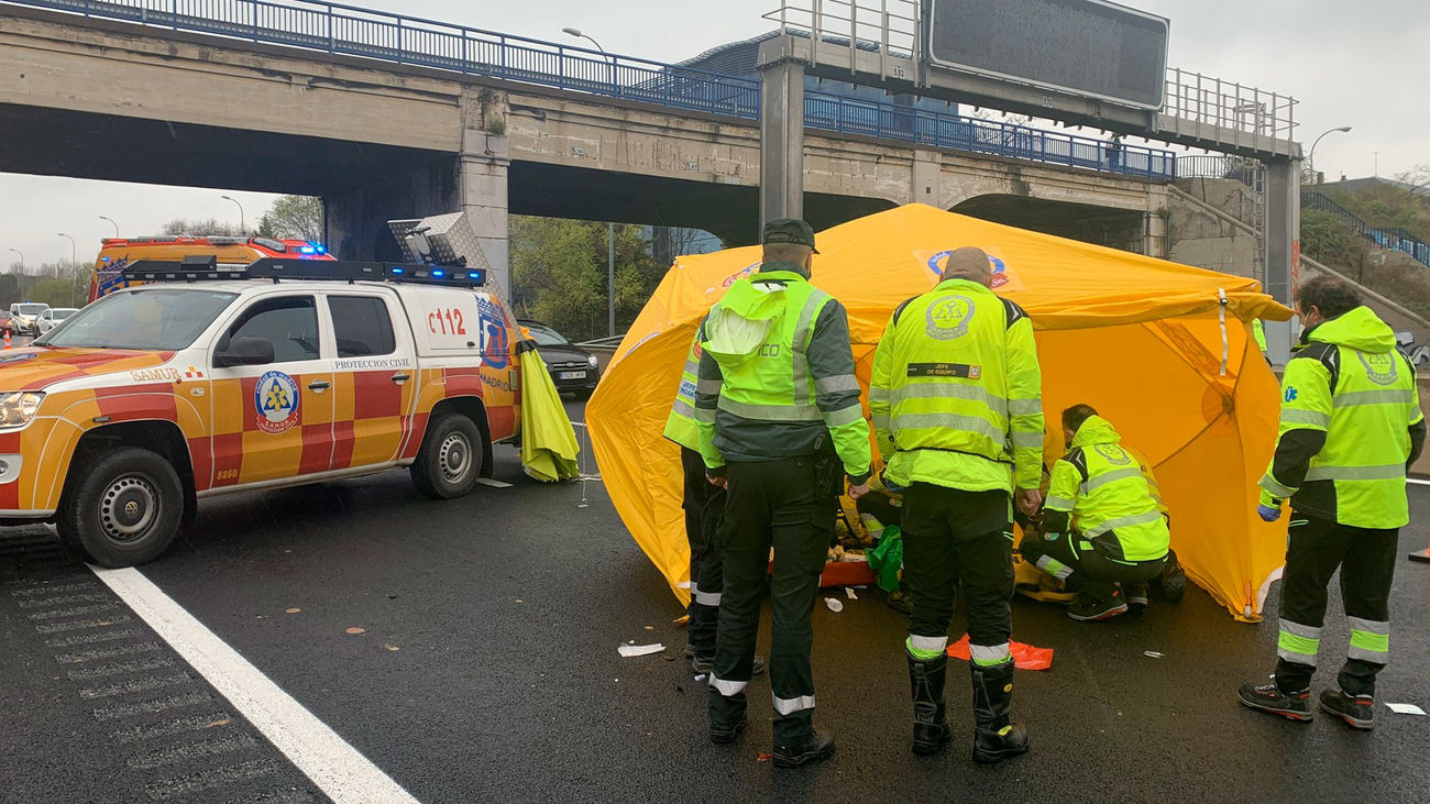 Accidente de moto en la A-2 con un herido grave