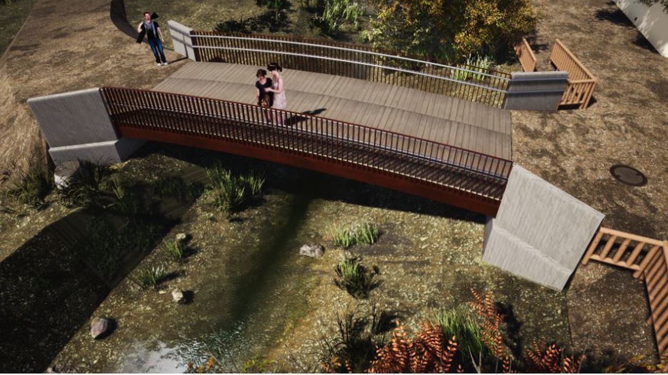 Ilustración de la pasarela sobre el arroyo Camarmilla