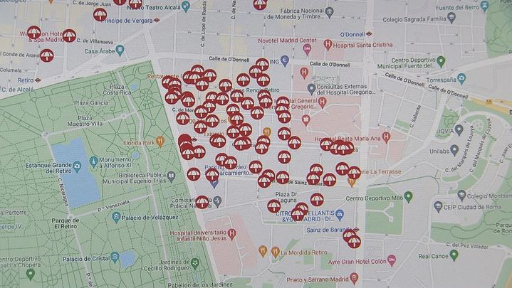 Mapa de las infracciones de las terrazas de Madrid / Telemadrid.es