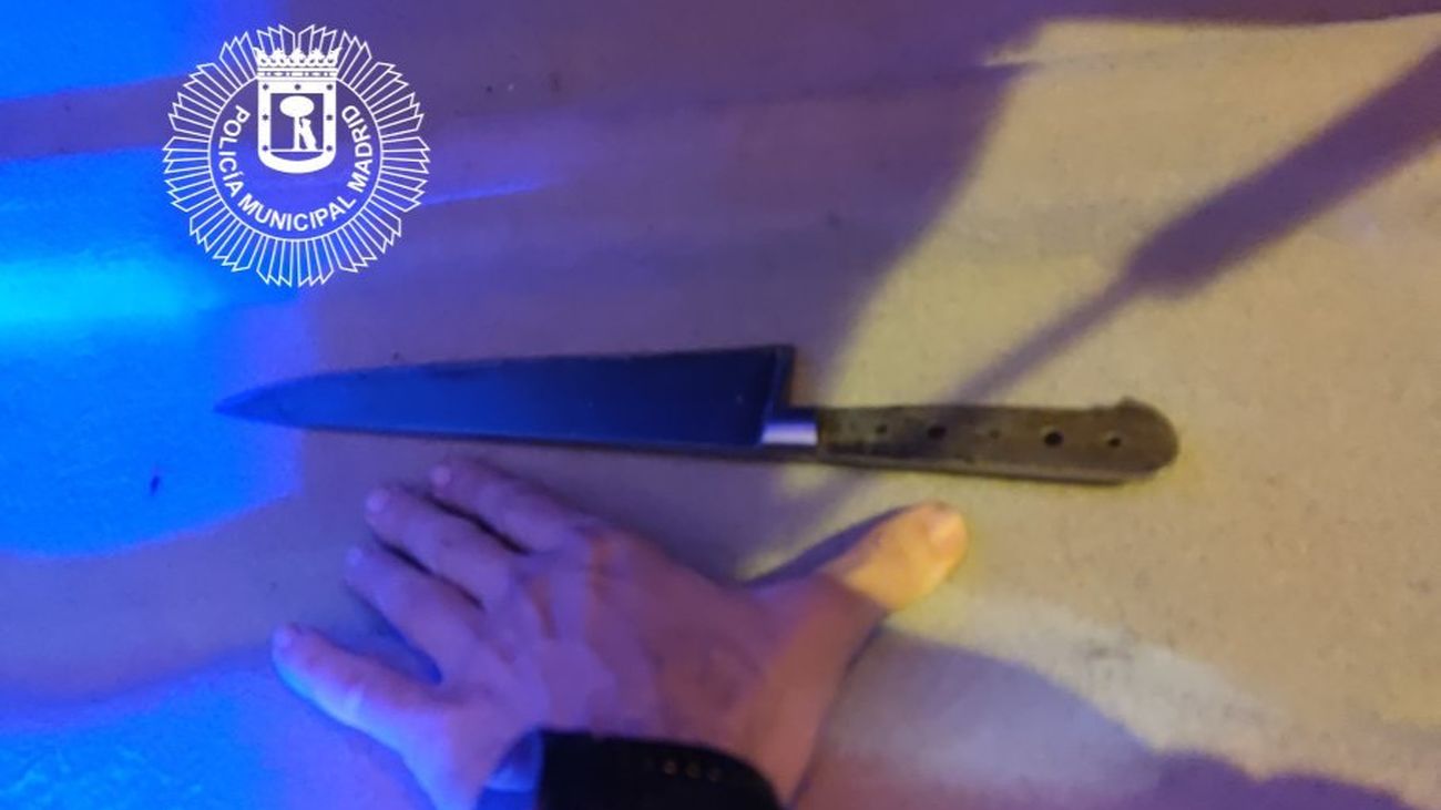 Cuchillo usado por el agresor