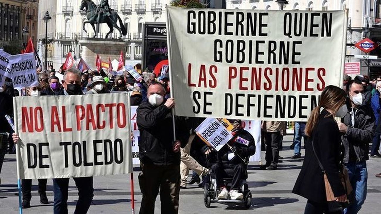 Manifestación en Madrid en defensa del sistema de pensiones