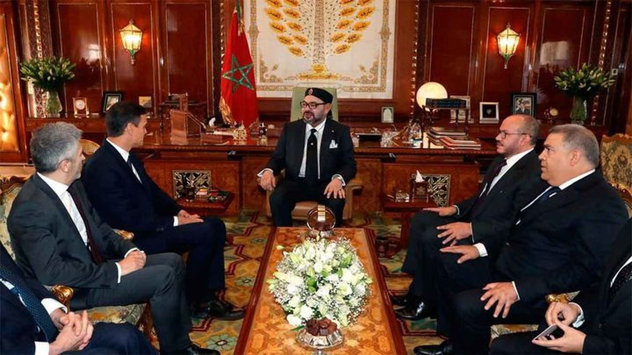 Mohamed VI y Pedro Sánchez en una reunión de Estado