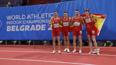 España logra la plata en relevos 4x400 en los mundiales de atletismo indoor