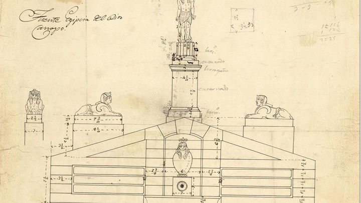 Planos de la Fuente Egipcia de El Retiro / MCYP