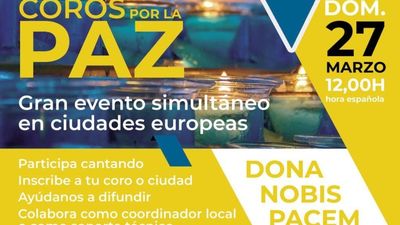 Coros de toda España y Portugal se citan este domingo a las 12 del mediodía para cantar por la paz