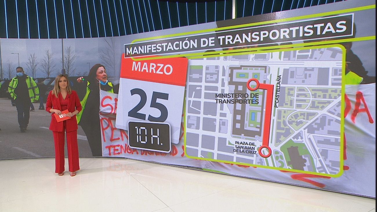 El mapa de la gran manifestación de los transportistas este viernes en Madrid