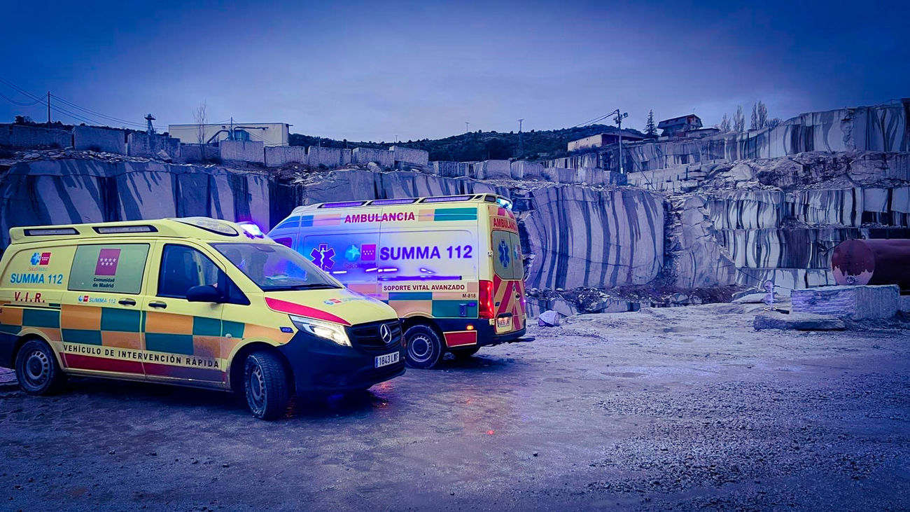 Muere un trabajador tras ser aplastado por una piedra de gran tamaño en una cantera de Valdemanco