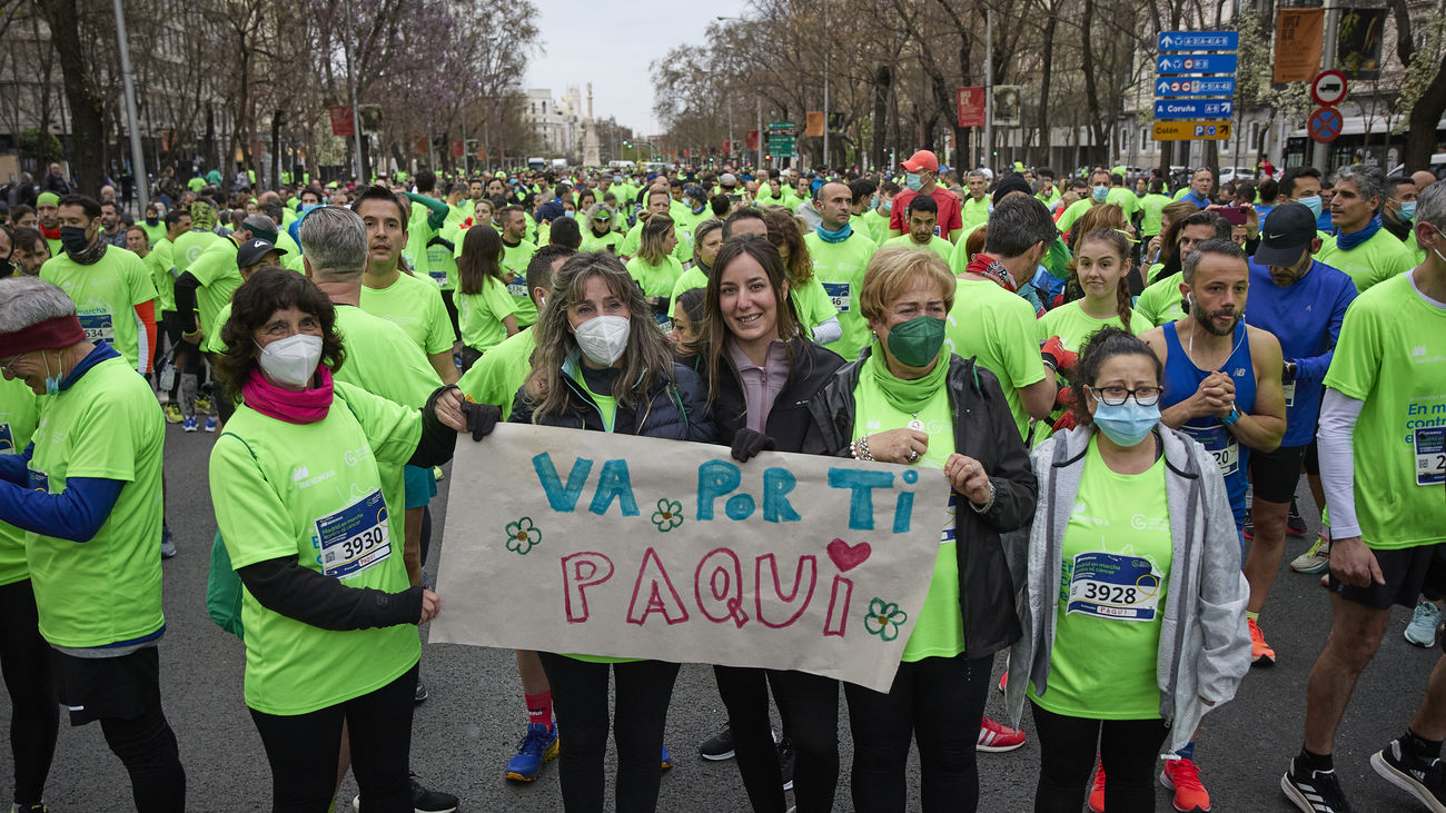 Varias participantes en la salida de la IX Carrera Madrid en Marcha Contra el Cáncer, a 27 de marzo