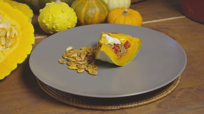 Hasta la cocina: Calabaza al horno rellena de carne