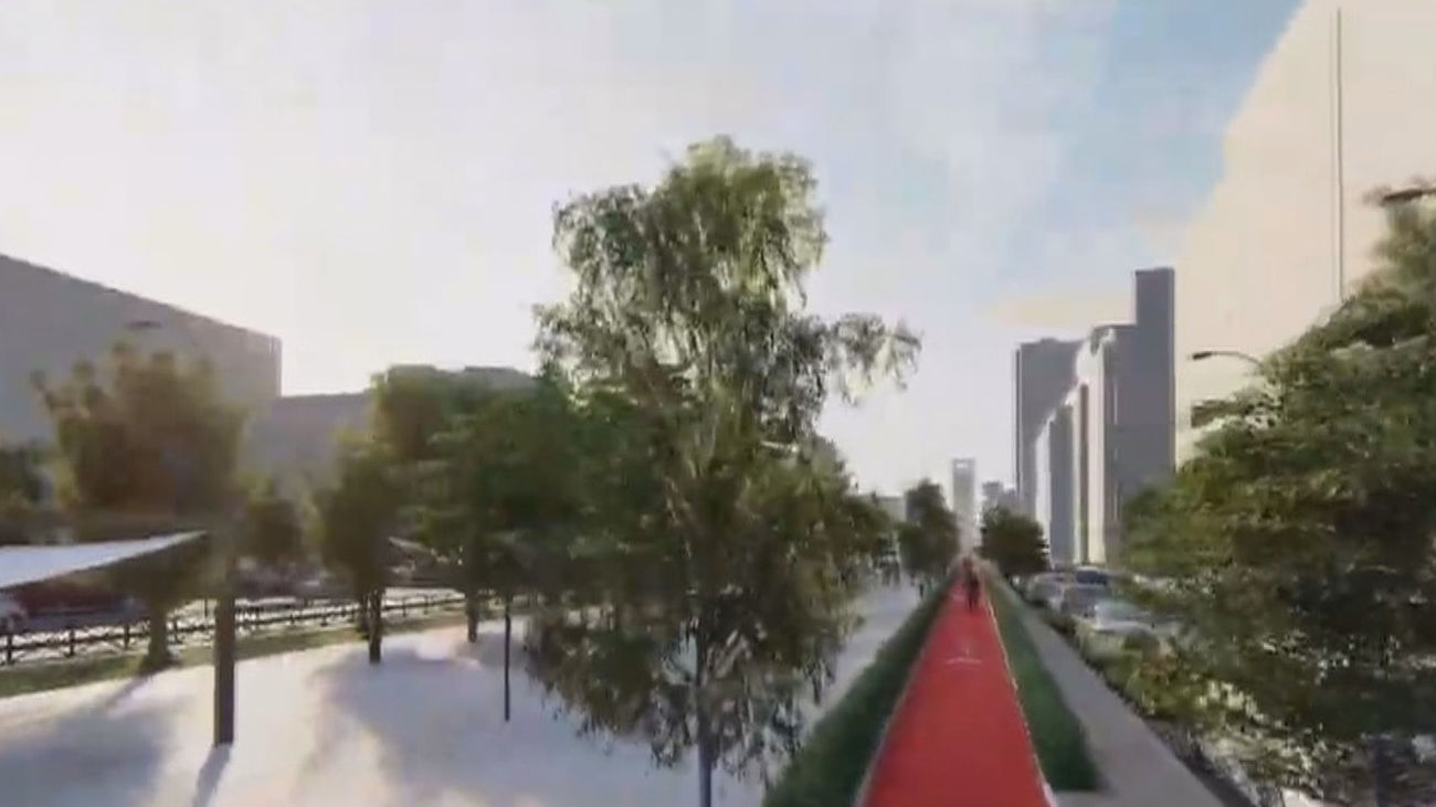 Comienzan las obras del carril bici de Castellana en el primer tramo desde Plaza de Castilla hasta Fernández Villaverde