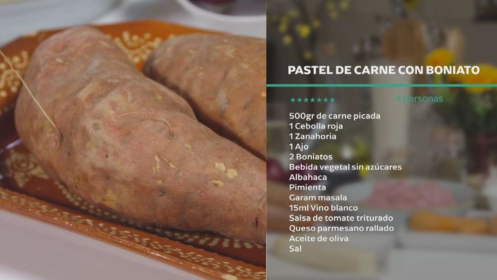 Receta de pastel de carne con boniatos