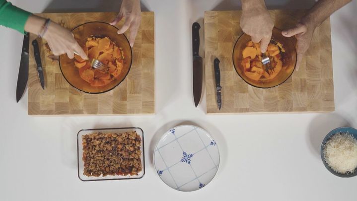 Receta de pastel de carne con boniatos