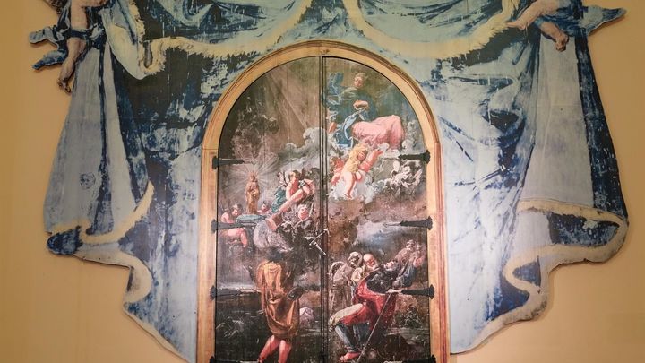 La primera obra conocida de Goya, que se perdió en la Guerra Civil, es un mural con la que el pintor decoró el altar de las reliquias de la parroquia de su localidad natal, Fuendetodos / EFE