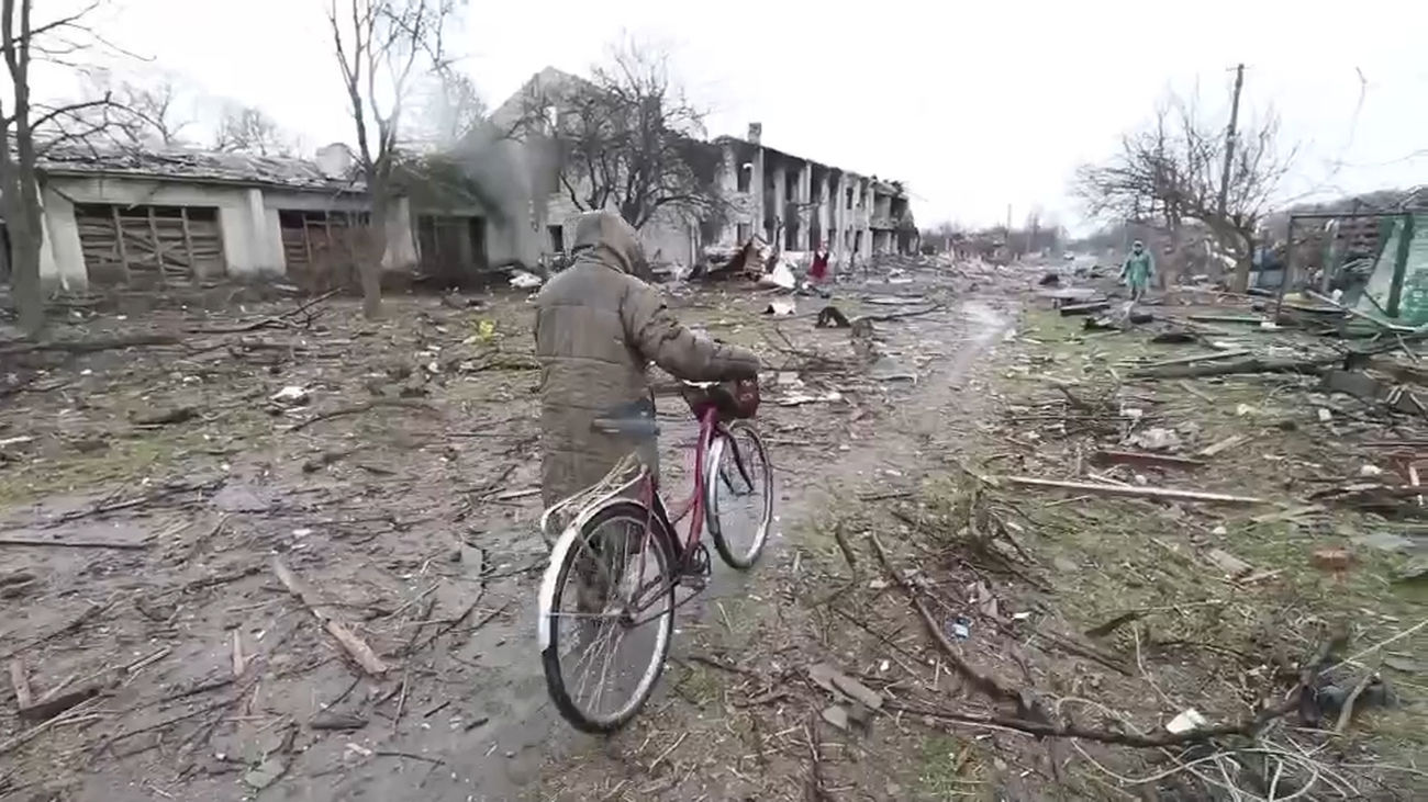 Ciudad de Chernihiv tras los bombardeos rusos
