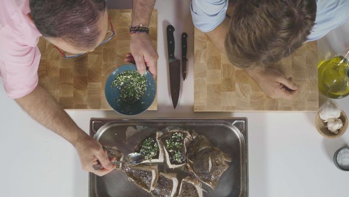 Receta de rodaballo relleno al horno
