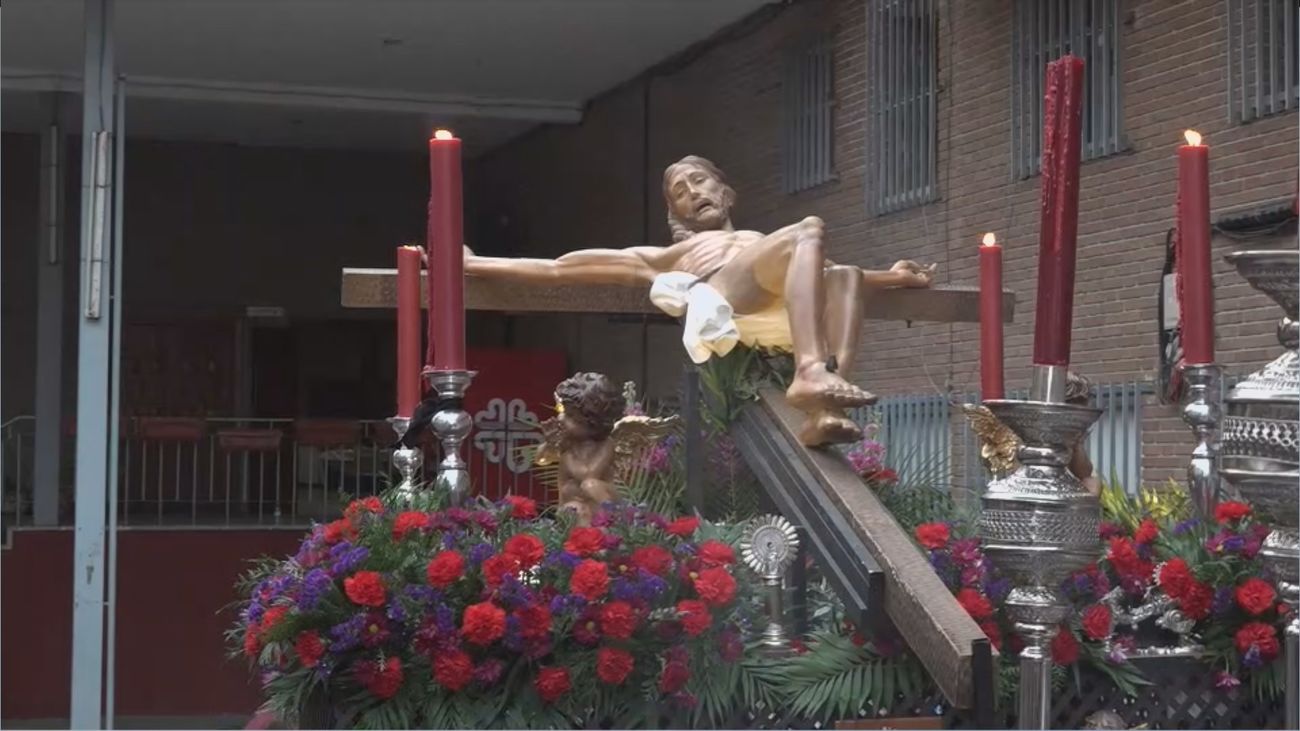 El Cristo del Camino en la procesión de la Siete Palabras en Delicias