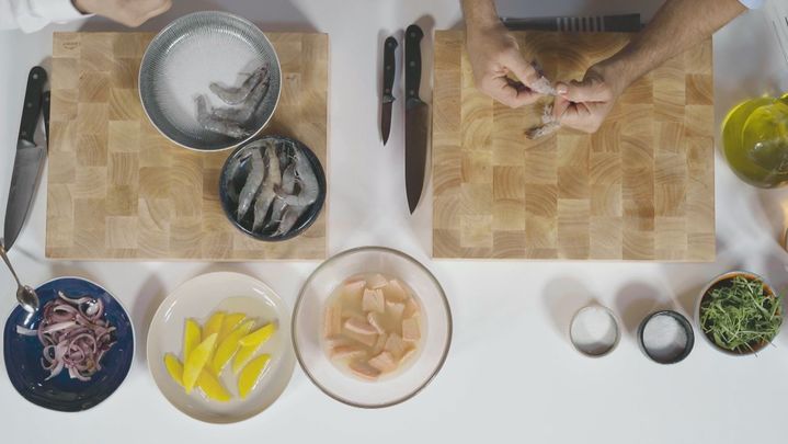 Receta de falso ceviche de salmón y langostinos