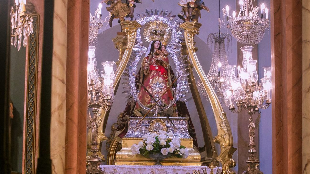 Imagen de la Virgen de la Estrella en el santuario de Los Santos de Maimona