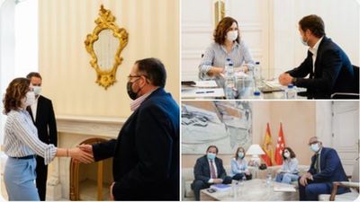 Ayuso se reúne con los alcaldes de Torrejón, Villaconejos y San Lorenzo de El Escorial