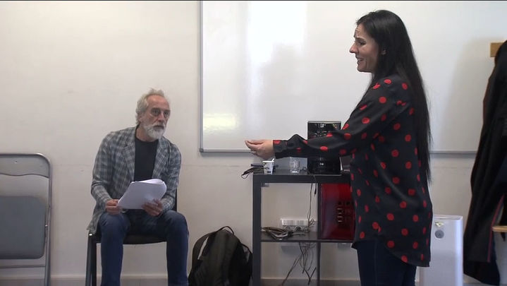 Diana Navarro y Gonzalo Castro durante los ensayos / Telemadrid