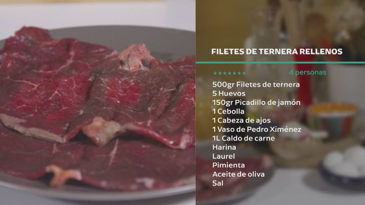 Receta de filetes de ternera rellenos
