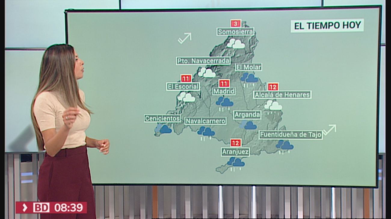 Viernes invernal en Madrid con nieve en la sierra y más lluvia y frío en toda la región