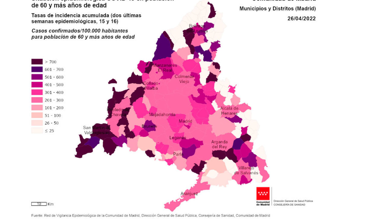 EL Covid en la región entre los mayores de 60 años en la semana del 26 de abril 2022