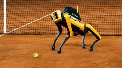 Así vigila 'Yellow', el perro robot del Mutua Madrid Open