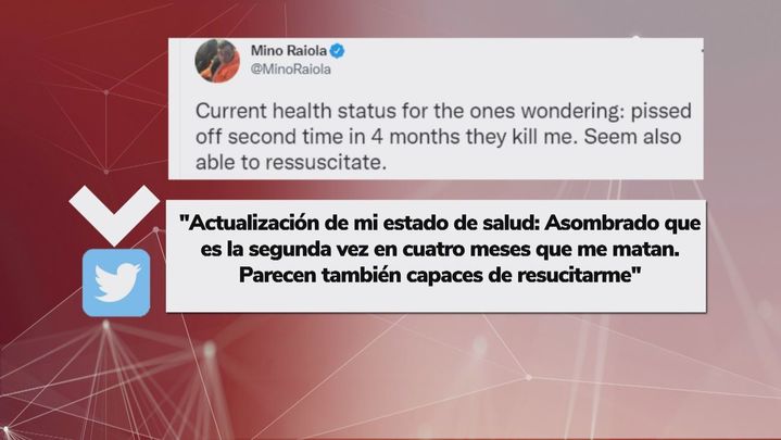 Twitter de Mino Raiola desmintiendo el jueves su fallecimiento / Telemadrid.es