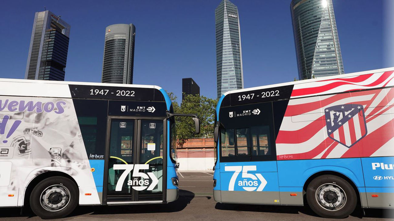 La EMT llevará al Real Madrid y al Atlético en autobuses eléctricos al derbi