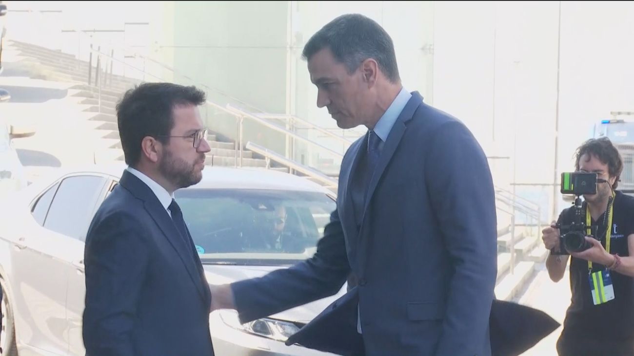 Pere Aragonés y Pedro Sánchez en Barcelona