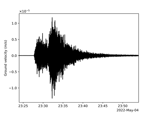 Registro sismográfico del gran terremoto marciano / NASA