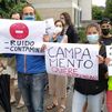 Campamento se manifiesta para que se cumplan los 30 km/hora en la carretera de Boadilla