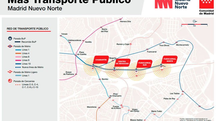 Proyecto de Transporte Público para Madrid Nuevo Norte / Comunidad de Madrid