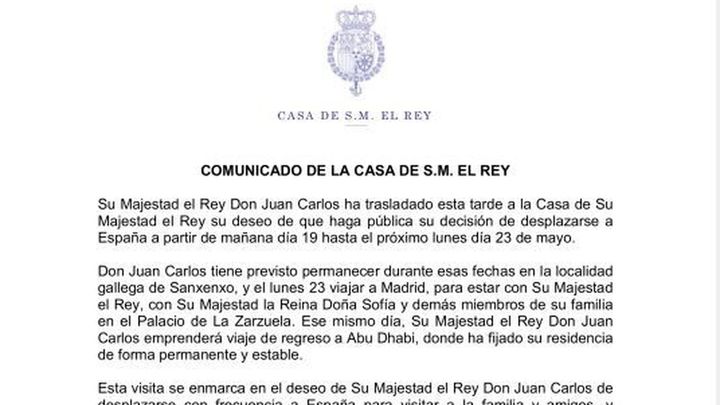 Comunicado de la Casa Real / REDACCIÓN