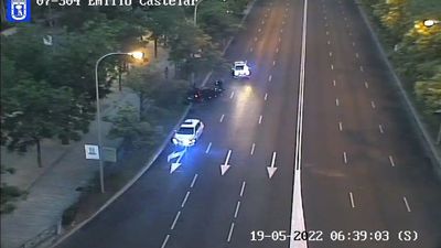 Cortado el carril derecho del Paseo de la Castellana por un accidente de tráfico