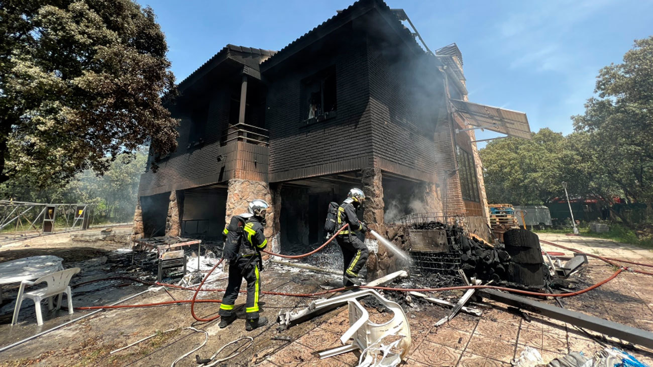 Vivienda afectada por un incendio en Alpedrete