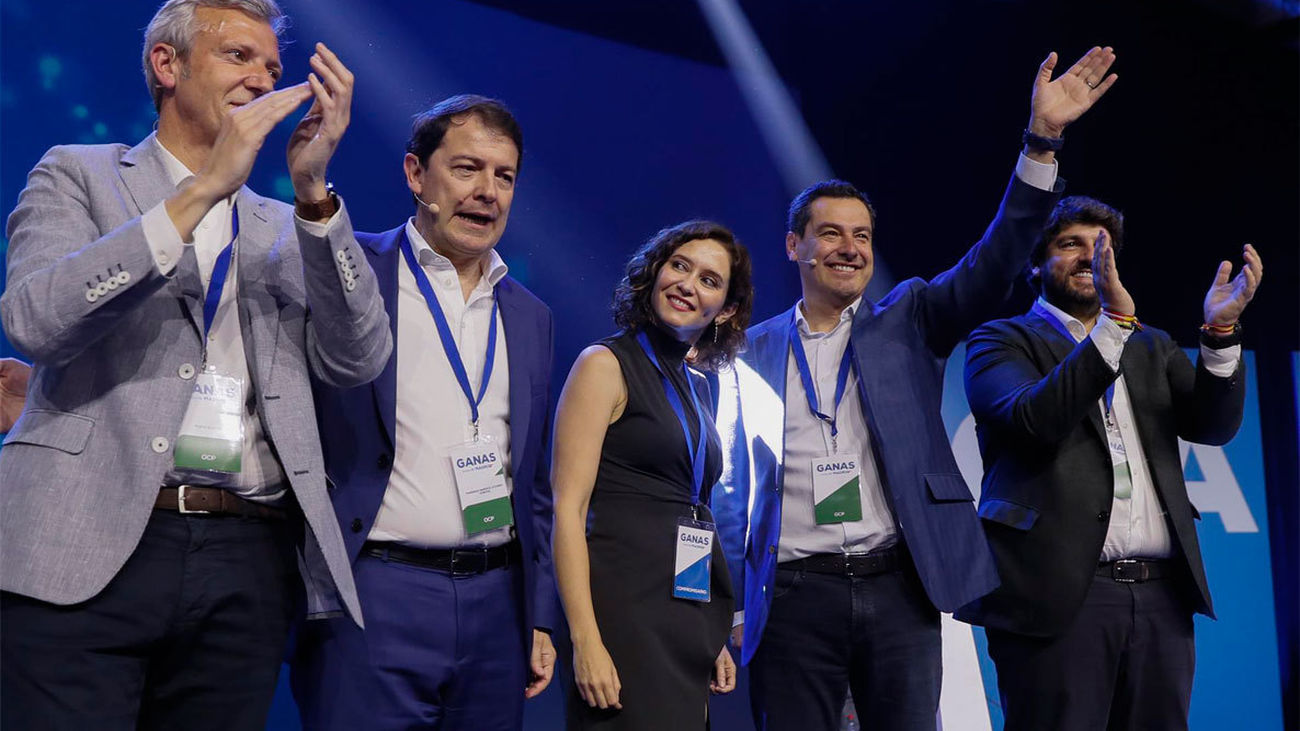 Los 'barones' del PP ensalzan a Ayuso y su gestión frente a Pedro Sánchez